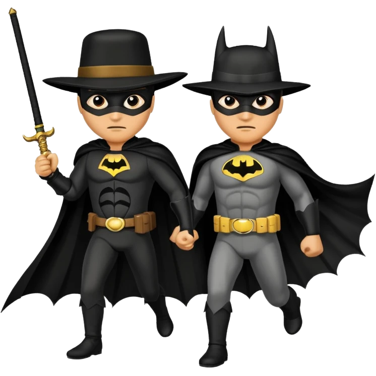  Zorro Batman chasing baddies  emoji