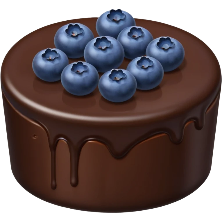 dark chocolate piece with blueberries on top  emoji