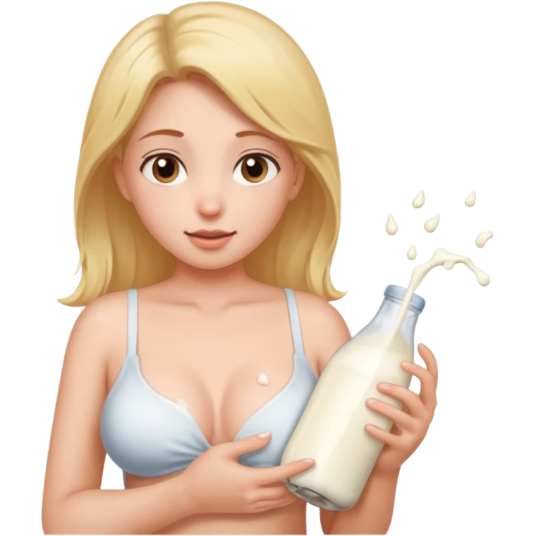 Girl showing her big boob's with milk falling from nipples  emoji