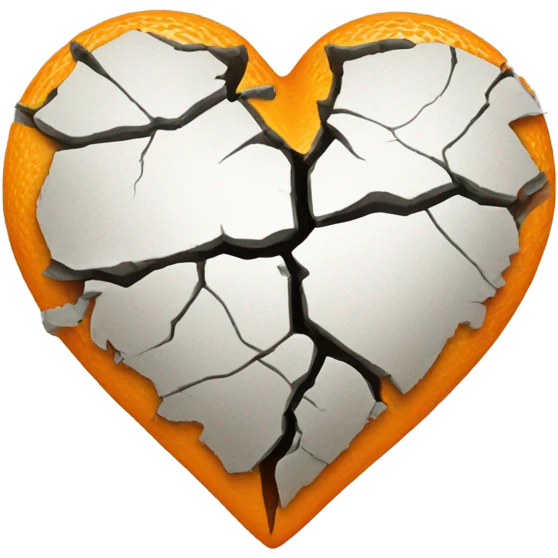 Orange heart broken emoji