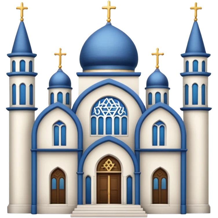 reform jewish synagogue similar in architecture to historical churches (pretty and magnificent), white in color, in ios emoji style emoji