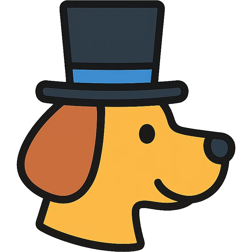 dog with tophat emoji