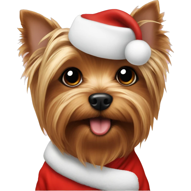 yorkie dog wearing santa pajamas  emoji