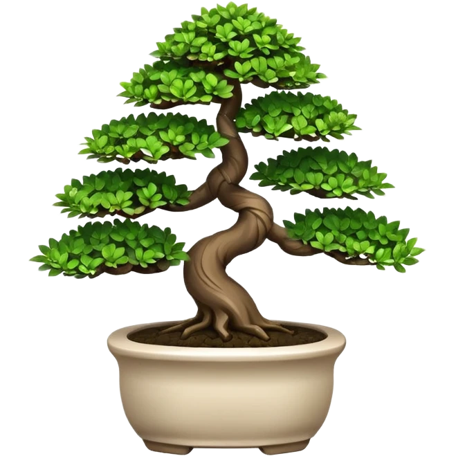 Bonsai Tree – Miniature tree in small pot, trimmed carefully. emoji