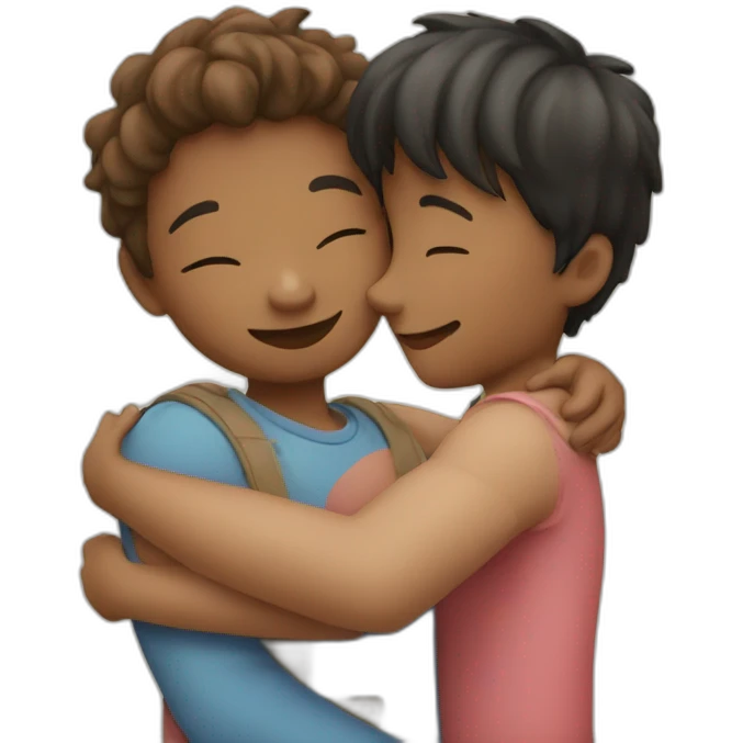 Boy and girl hug emoji