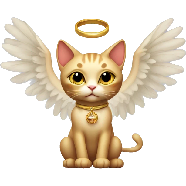 Cute cat god with wings and a ring above it’s head  emoji