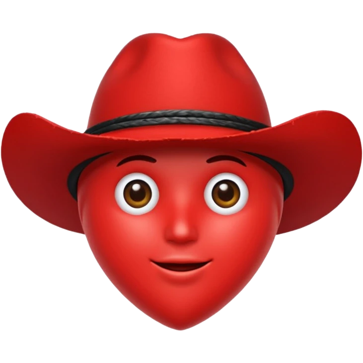 🫀ponle a este órgano corazón un sombrero de vaquero color negro encima  emoji