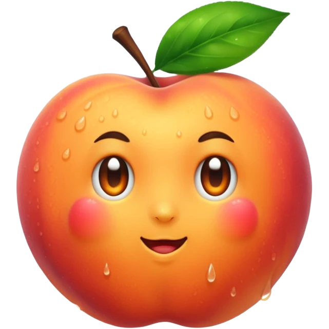 Wet peach emoji
