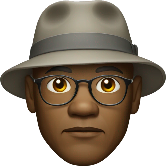 bald samuel l jackson serious wearing hat emoji
