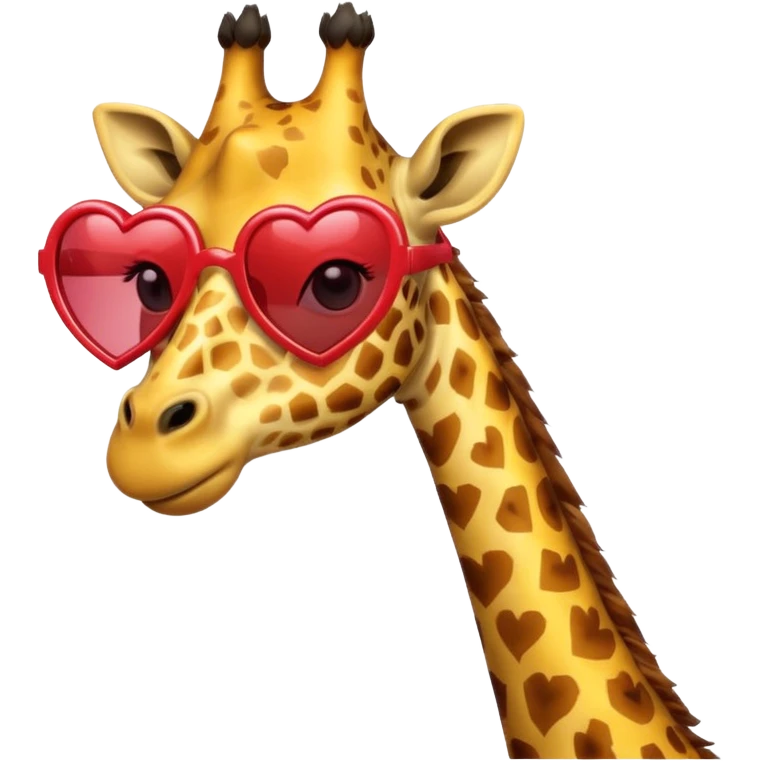 Giraffe with heart shape sunglasses emoji