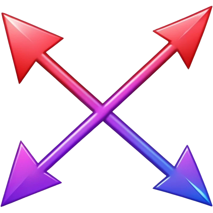 color gradient between red and purple glitter arrow emoji