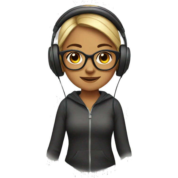 Girl with glasses and headphones emoji