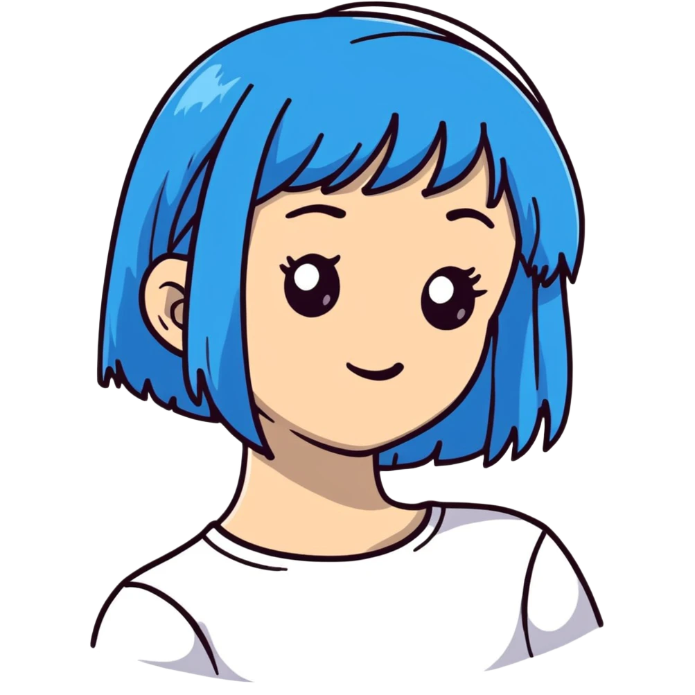 girl with blue hair emoji