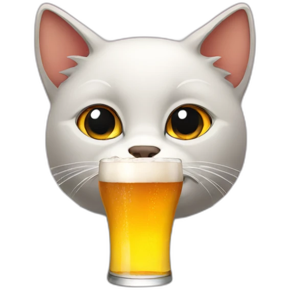 Cat drinks beer emoji