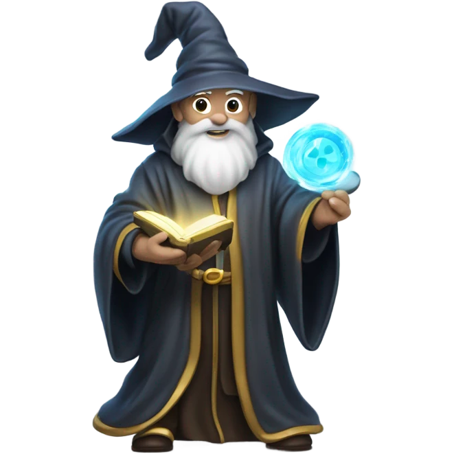 wizard holding  hard disk emoji