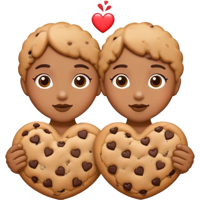 Cookie heart twins  emoji
