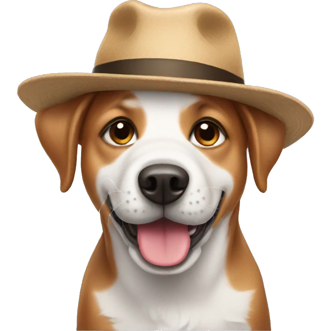 Dog wearing hat emoji
