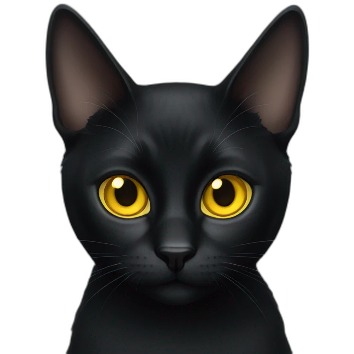 Black cat yellow eyes emoji