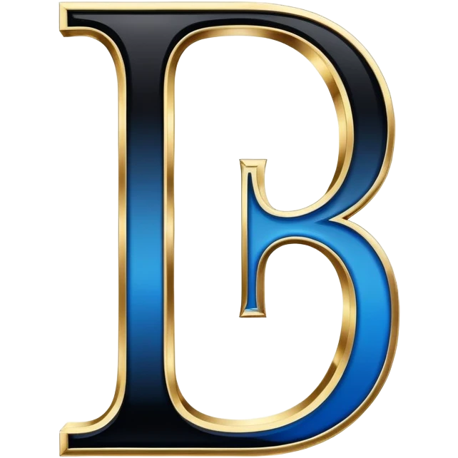 Bold Black-Blue-White-Gold Font Letter “i” or “I” emoji