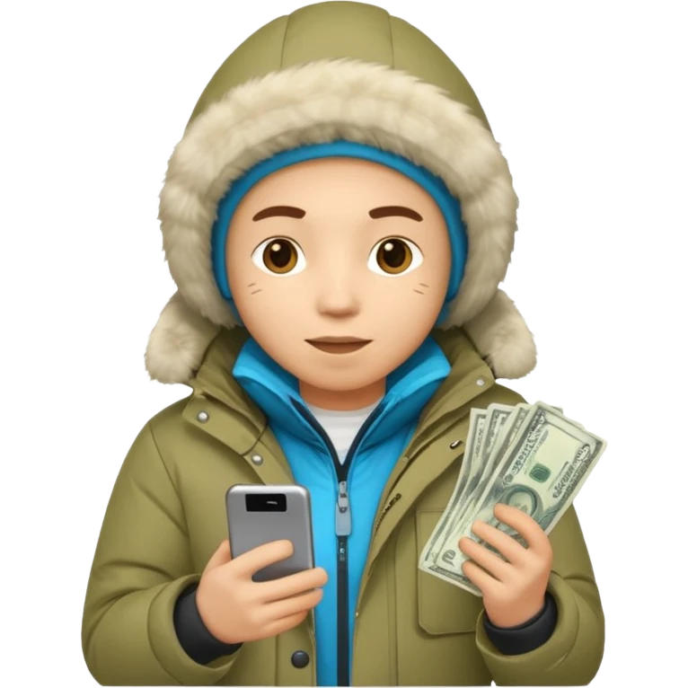 Eskimo with money and tech emoji