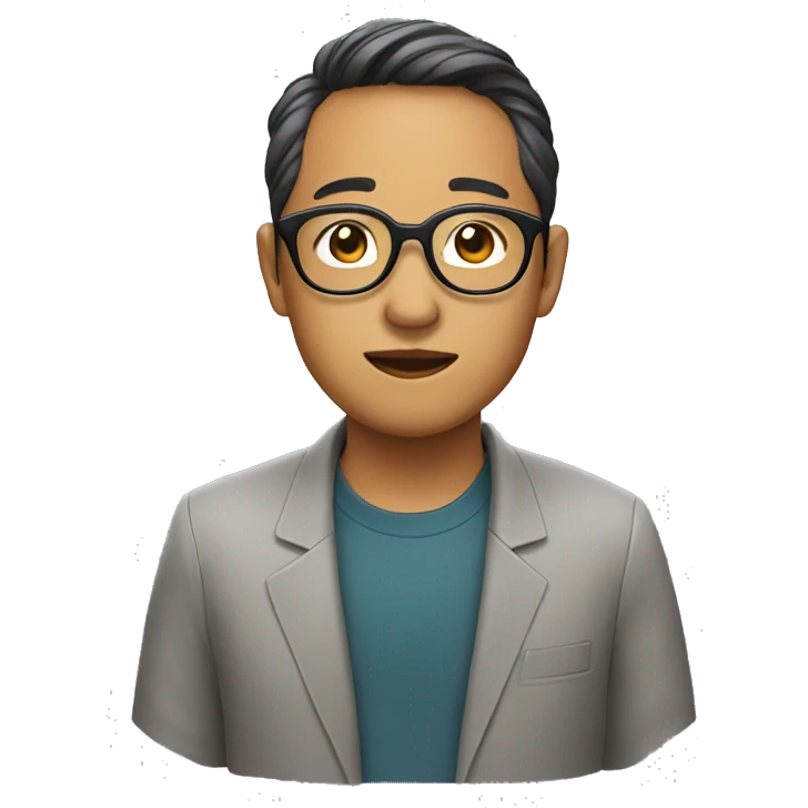 asia wearing glasses emoji