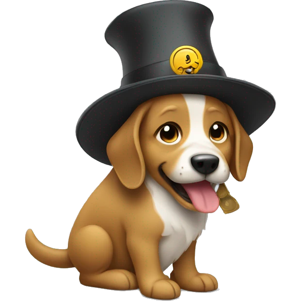 Dog taking off hat and bowing in thanks emoji