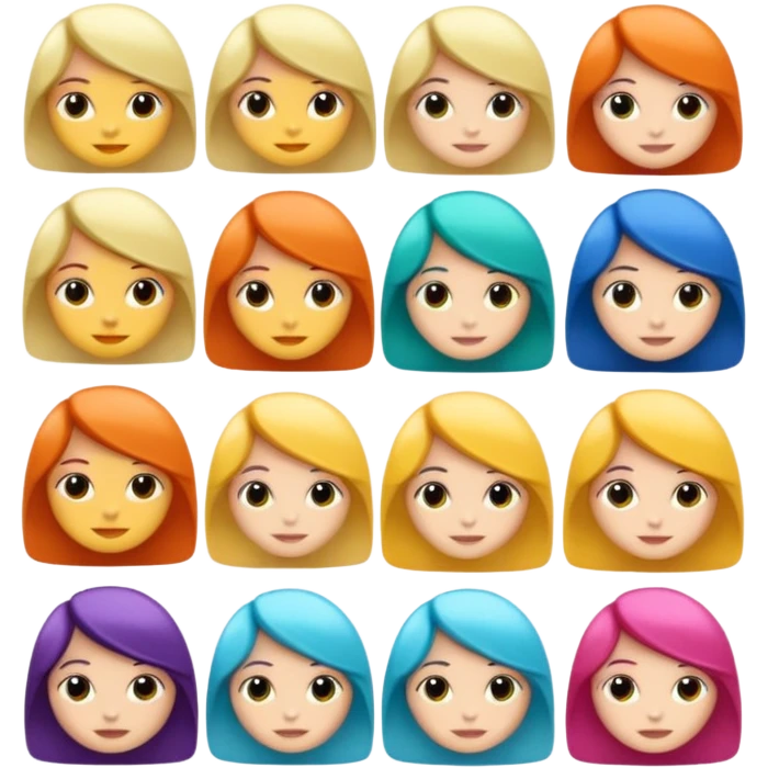 pelo con diferentes colores emoji