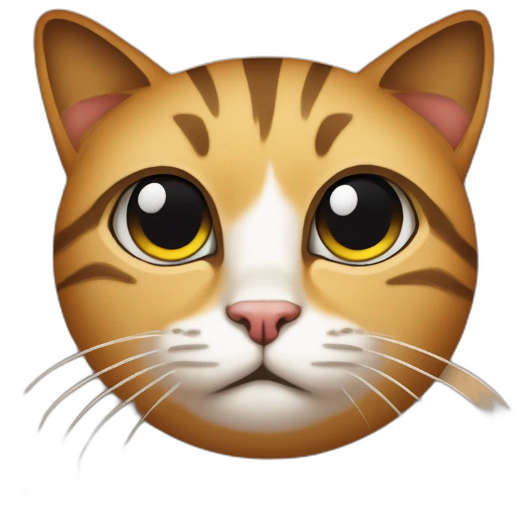staring cat on cardboard scratcher emoji