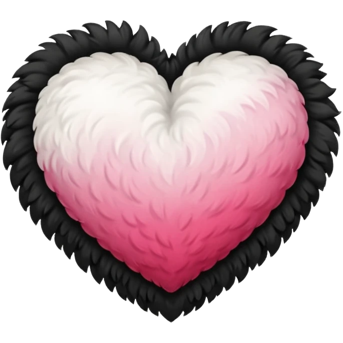 Half black half white fluffy heart emoji