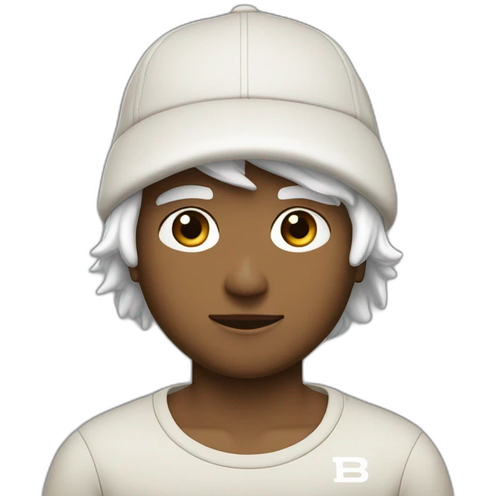 guy with burberry cap nike sweat skin white hair mid long black emoji