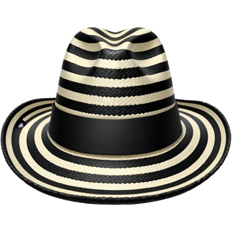 Sombrero Vueltiao con varias rallas negras emoji