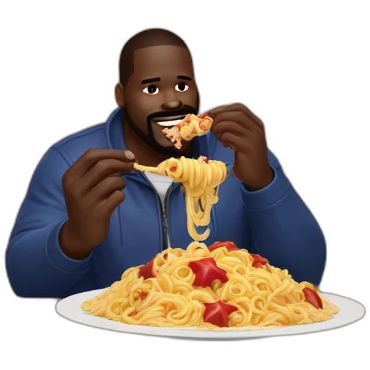 shaquile o’ neal eating mario star pasta powerup emoji