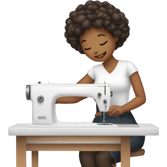 woman sewing clothes on the machine emoji
