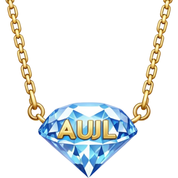 diamond chain with the name " aujla " on it emoji