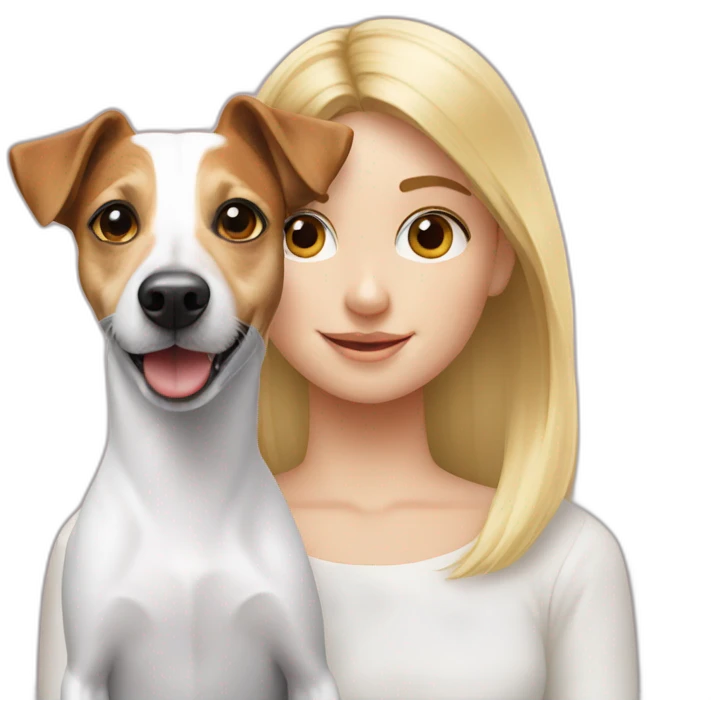 Jack Russell With girl blond emoji