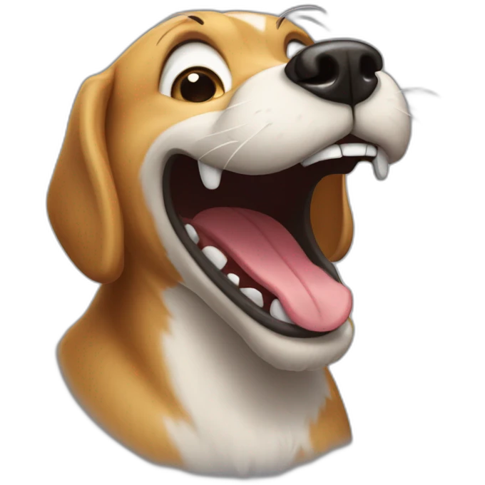 Dog laughing emoji