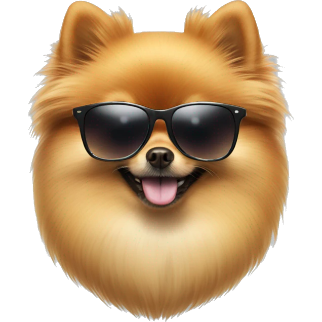 Pomeranian with sunglasses emoji