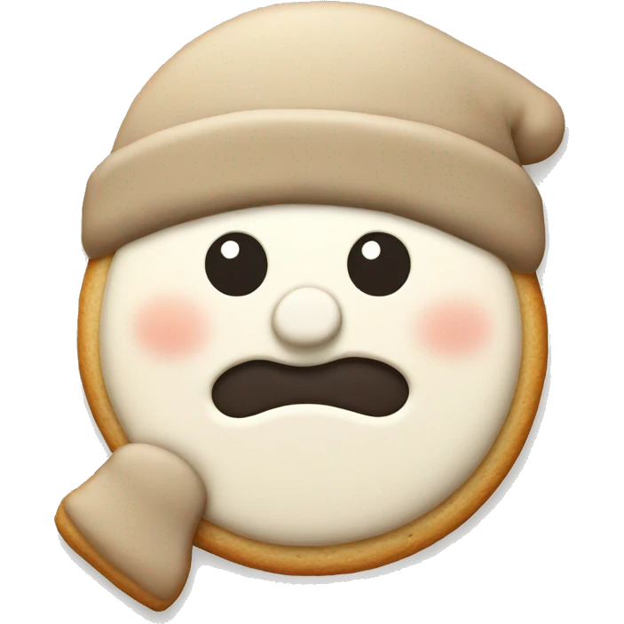 beige neutral snowman cookie emoji