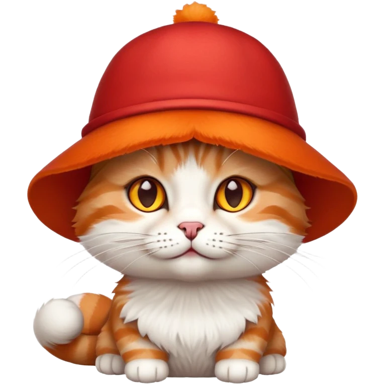 Cat with a red hat emoji