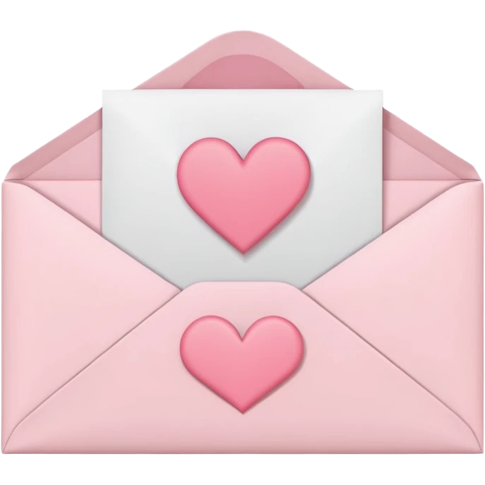 light pink cute envelope with letter, variation 4 emoji