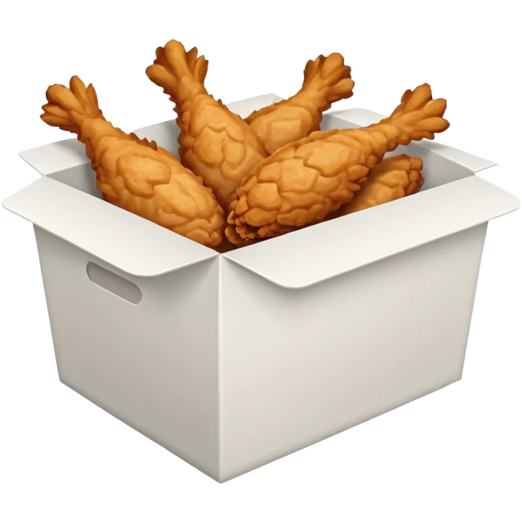 white box filled with fried chicken strips emoji