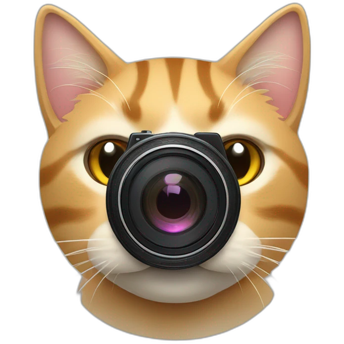 gato com camera fotografica emoji