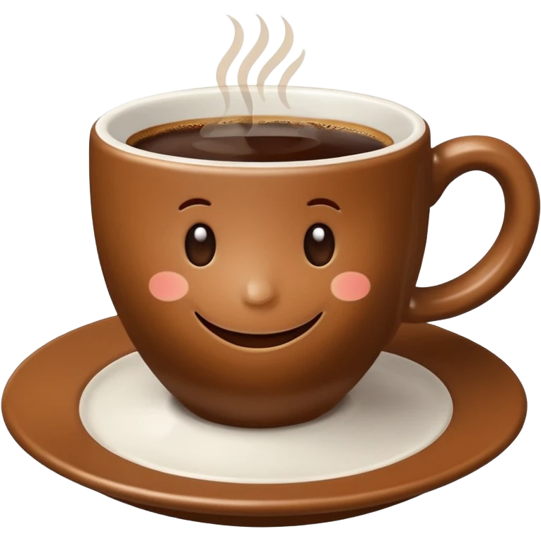 a cute cup of coffee with a smile, without the plate emoji