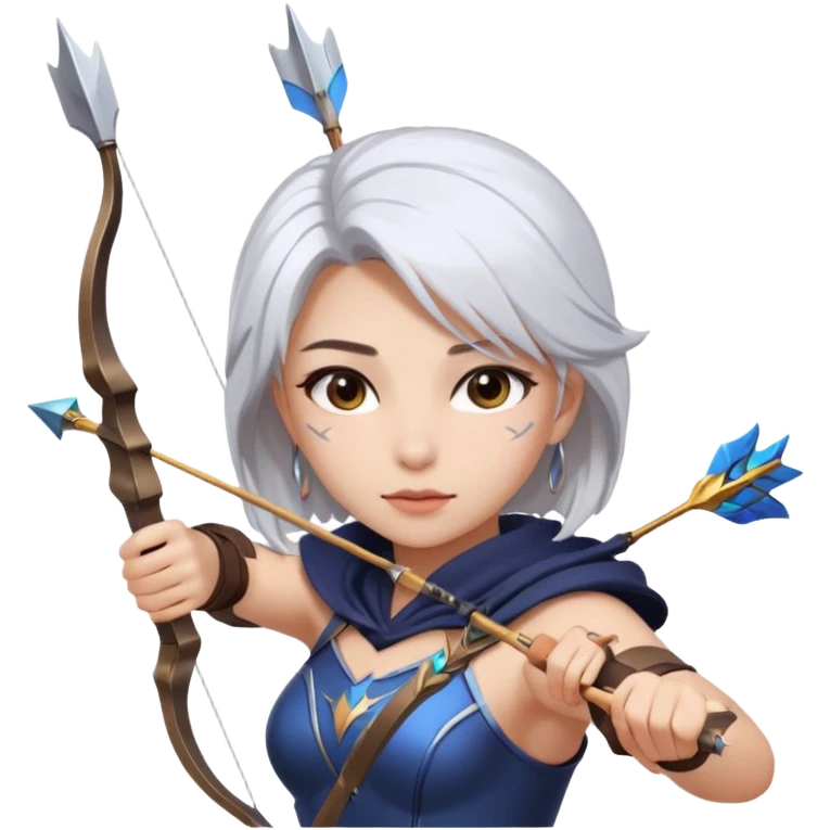 Mobile  legends  girl in icon shooting an arrow  hair white emoji