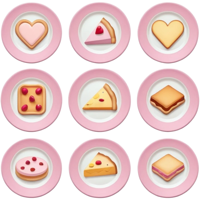 Make some plates of food, light pink tones, but you can use other colors emoji