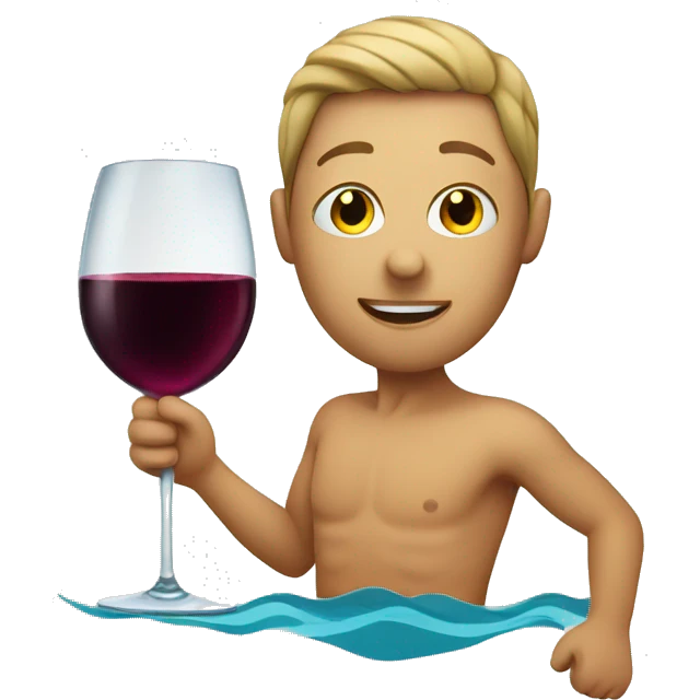 a swimmer in a wine glass emoji