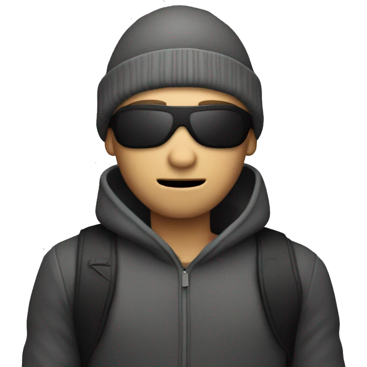 Robber with a beanie and a money bag around his shoulder. emoji