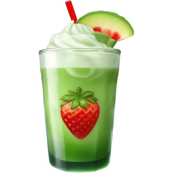 iced matcha latte strawberry  emoji
