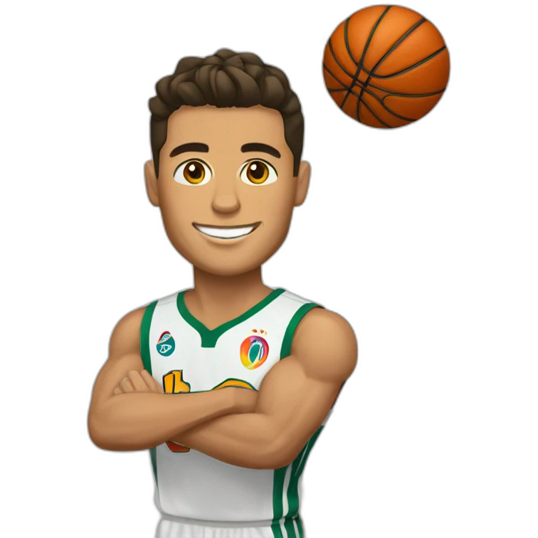 Cristiano Ronaldo playing basket-ball emoji