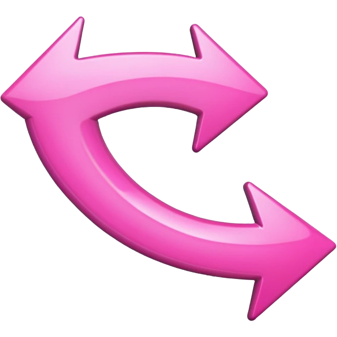 Pink curved arrow emoji